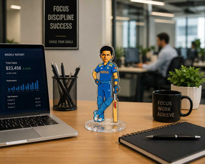 Yashasvi Jaiswal Acrylic Standee 15cm | Team India Cricket Player Collectible | Premium Acrylic Desk Decor Gift
