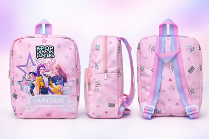 K POP Demon Hunters Kids Backpack for Girls | Cute Cartoon School Bag | Lightweight & Spacious | Adjustable Straps | Pink & Blue Designs | Ideal for School, Travel & Daily Use (Random 1 Pcs)