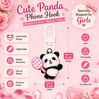 Cute Panda Phone Charm Keychain Set of 6 | Kawaii Mobile Phone Charms for Girls