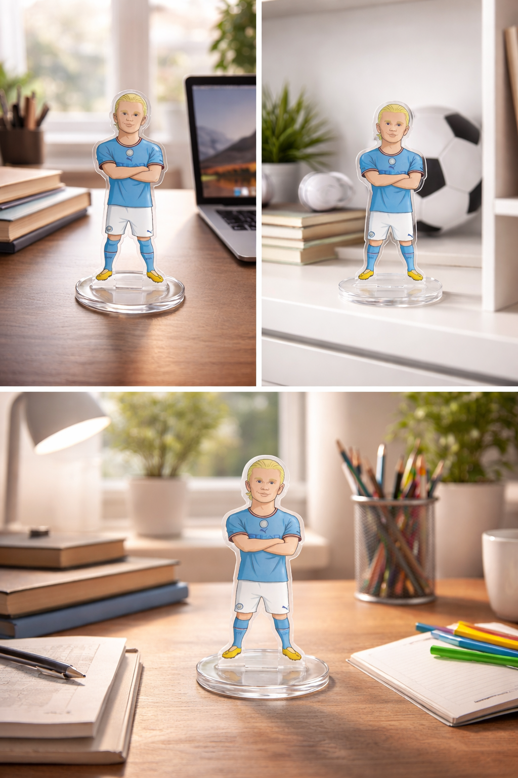 Football Player Acrylic Standee 15cm – Christopher Holroyd Cartoon Figure | Premium Transparent Desk Decor | Sports Fan Gift | Office & Room Decoration | Birthday Gift for Boys & Football Lovers