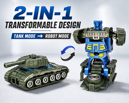 Transforming Tank Robot Toy Set of 10 for Boys & Girls | Plastic Rotating Toy | NO COD