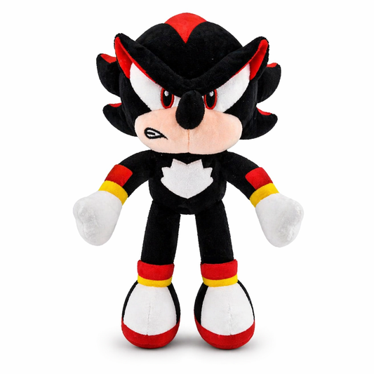 Shadow Hedgehog Style Plush Toy (32cm) | Black & Red Cartoon Character Soft Toy for Kids & Gifts