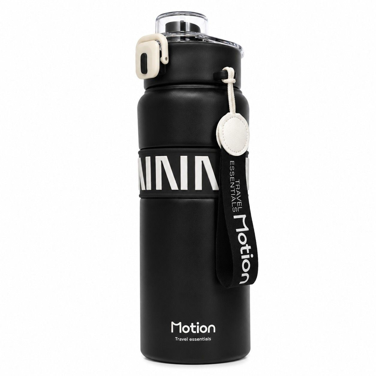 Motion Premium Stainless Steel Water Bottle 800ml – Leakproof Sports Bottle with Flip Lid, Safety Lock & Carry Strap