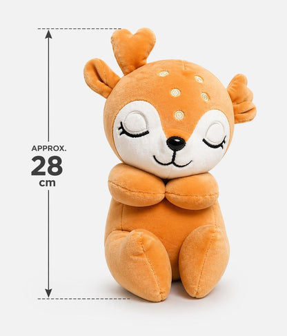 Lumi the Sleepy Deer Plush Toy – Soft Cute Stuffed Animal for Kids, Baby & Gift (28cm Cuddle Buddy)Random 1 pcs