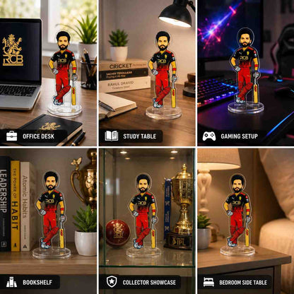 Rajat Patidar Acrylic Standee for RCB Fans | Royal Challengers Bengaluru Cricket Player Collectible | 15cm Premium Acrylic Figure | Desk Decor, Car Dashboard Accessory, Gift for Cricket Lovers
