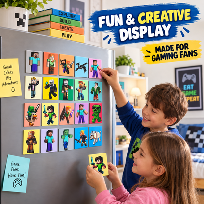 Minecraft Kids Fridge Magnet Set, Refrigerator Magnets | Fun Collectible Gift & Home Décor (Pack of 20) 4x5 cm