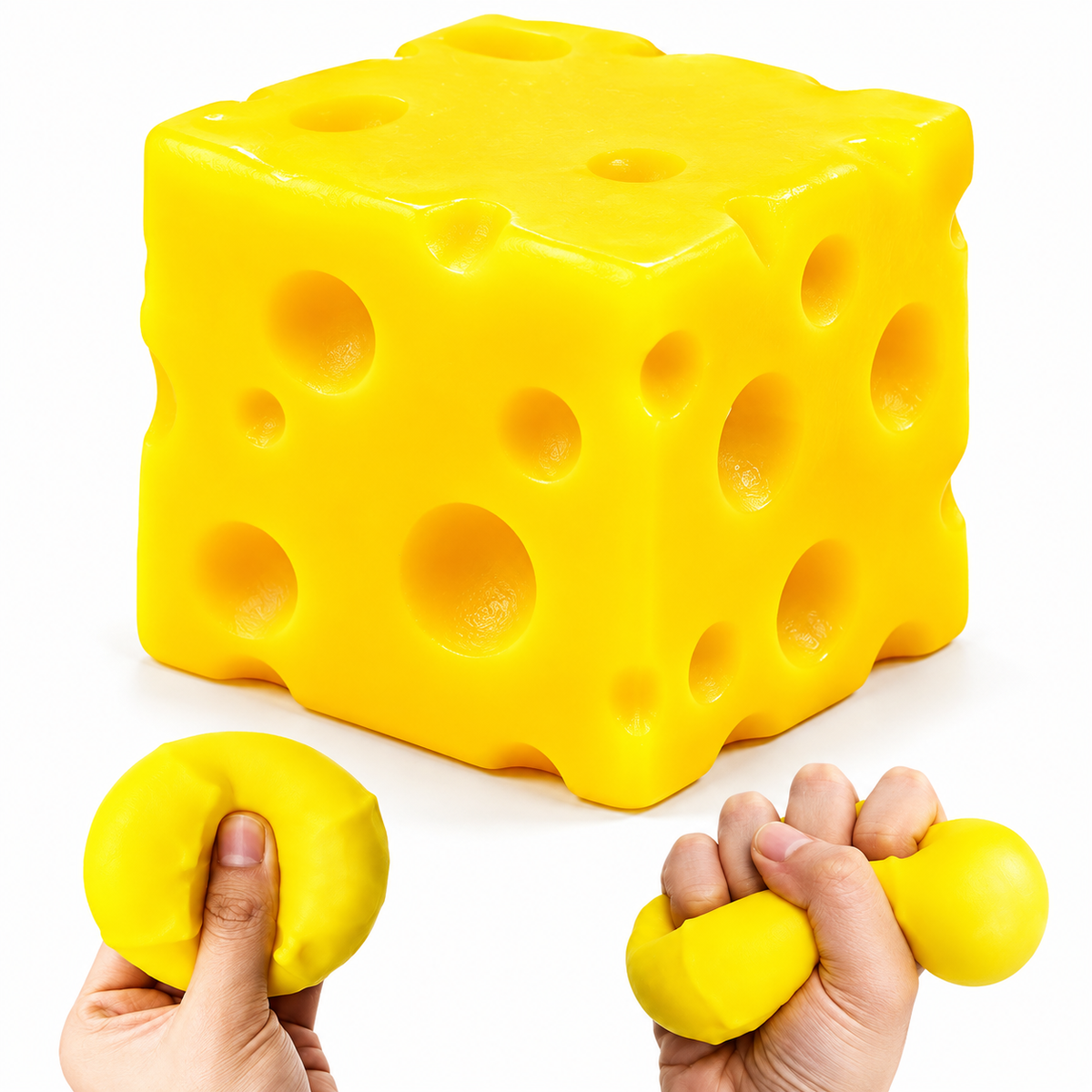 Yellow Cheese Squishy Toy – Soft Slow Rising Sensory Squeeze Toy