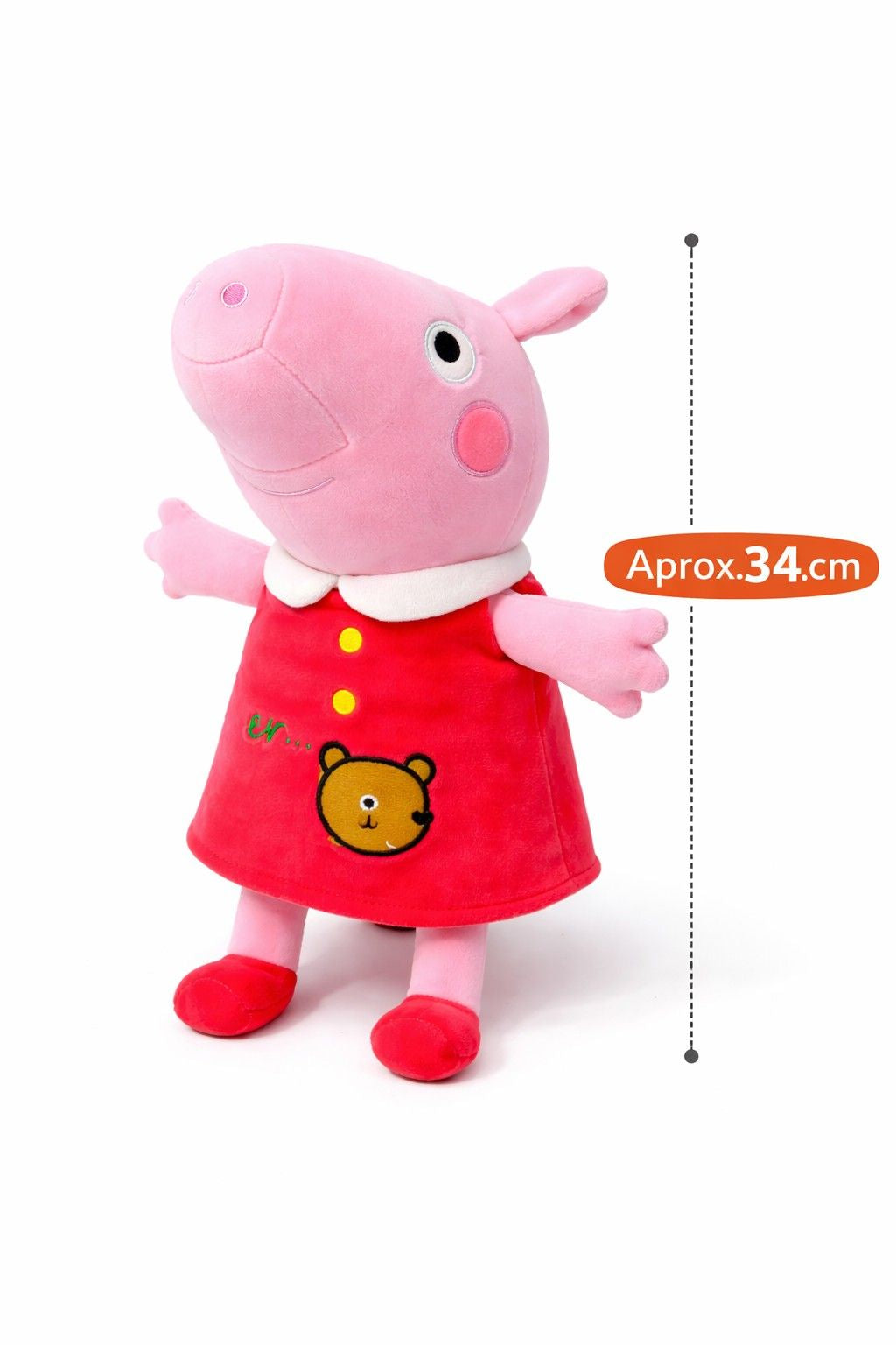 Peppa Pig Plush Toy (34–36 cm) – Ultra Soft Stuffed Pig Toy for Kids, Cute Cartoon Hugging Toy, Birthday Gift for Boys & Girls
