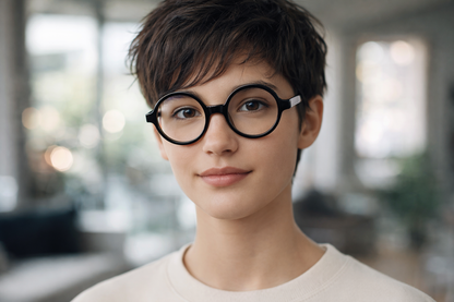 Classic Round Black Eyeglasses for Men & Women | Lightweight Stylish Frame | Unisex Fashion Glasses