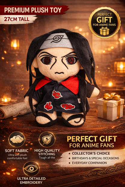Itachi Uchiha Plush Toy (27 cm) – Soft Anime Stuffed Doll | Premium Quality Gift for Naruto Fans