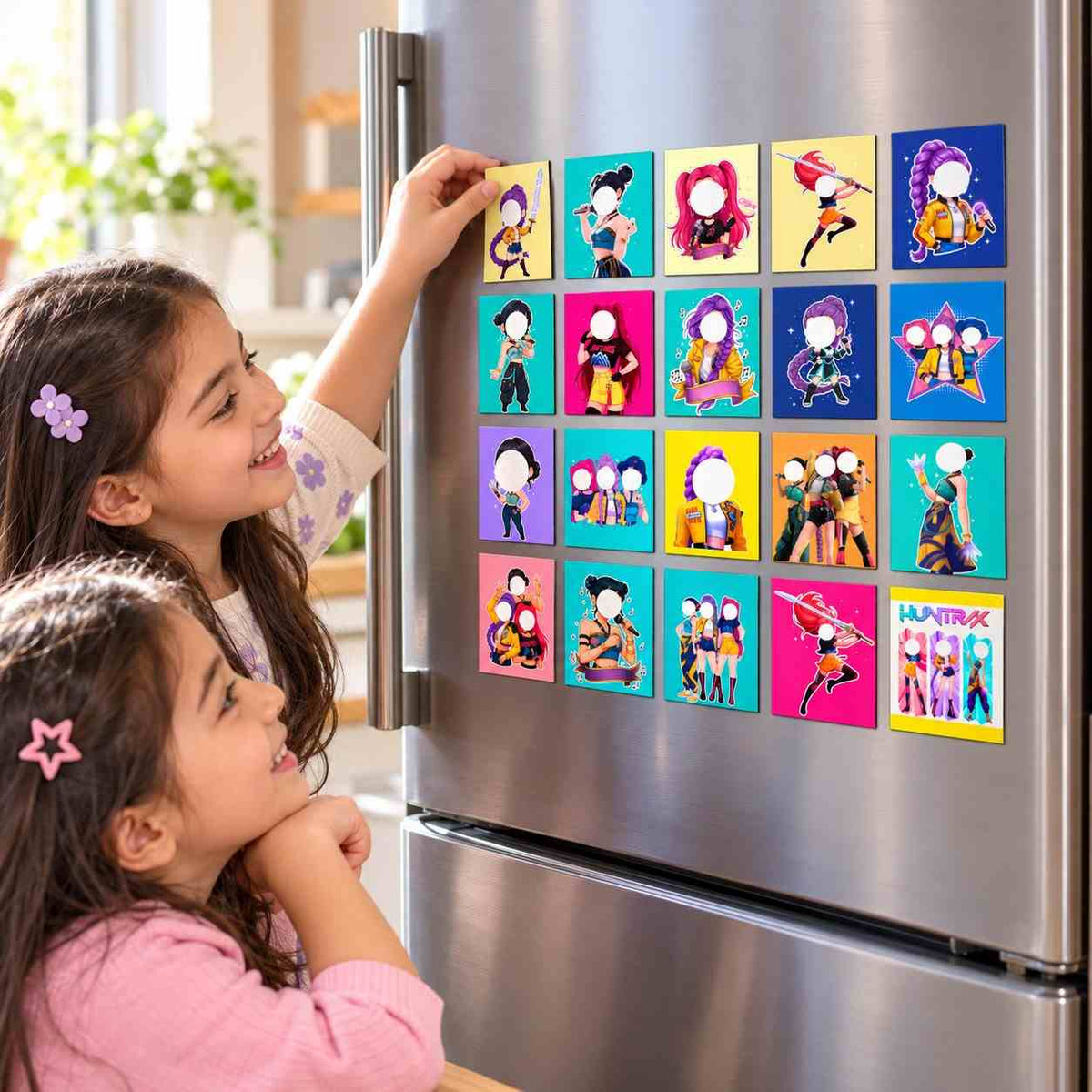 K POP Demon Hunters Kids Fridge Magnet Set, Refrigerator Magnets | Decorative Kitchen Magnets for Kids | Fun Collectible Gift & Home Décor (Pack of 20) 4x5 cm