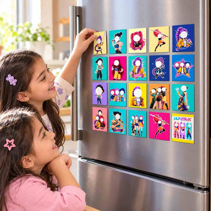 K POP Demon Hunters Kids Fridge Magnet Set, Refrigerator Magnets | Decorative Kitchen Magnets for Kids | Fun Collectible Gift & Home Décor (Pack of 20) 4x5 cm