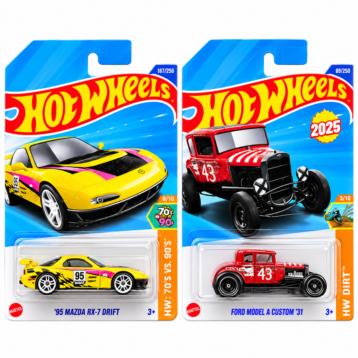 Hot Wheels ’95 Mazda RX-7 Drift & Ford Model A Custom ’31 Die-Cast Toy Cars – Set of 2 | COD Not Available