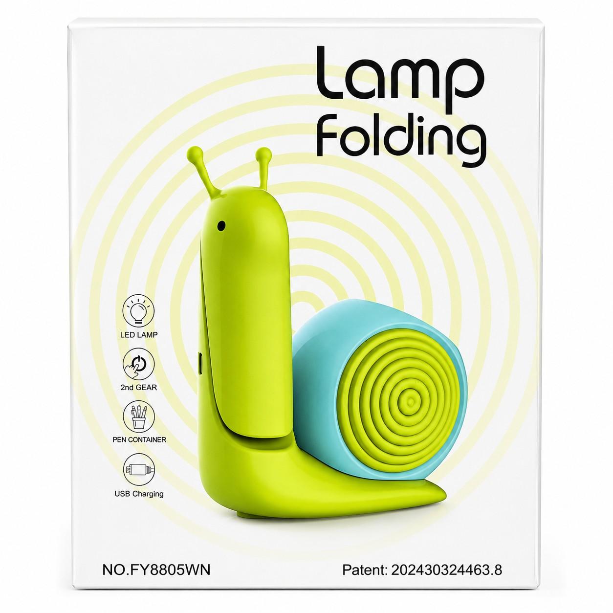 Snail LED Desk Lamp with Pen Holder | USB Rechargeable Foldable Study Lamp | 2 Light Modes | Cute Table Lamp for Boys & Girls(RANDOM 1PC)