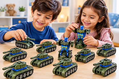 Transforming Tank Robot Toy Set of 10 for Boys & Girls | Plastic Rotating Toy | NO COD