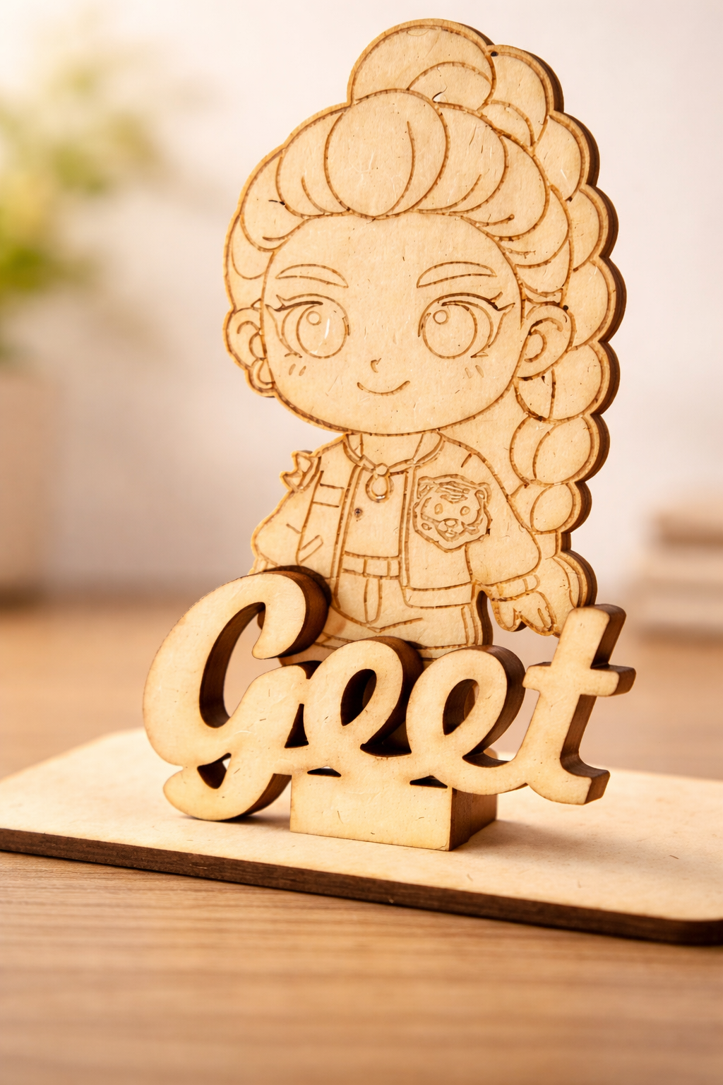 MDF Wooden Name Standee | Custom Name Desk Decor | Premium Laser Cut Name Plate | Cute Gift for Birthday, Study Table & Home Decor (15 cm)