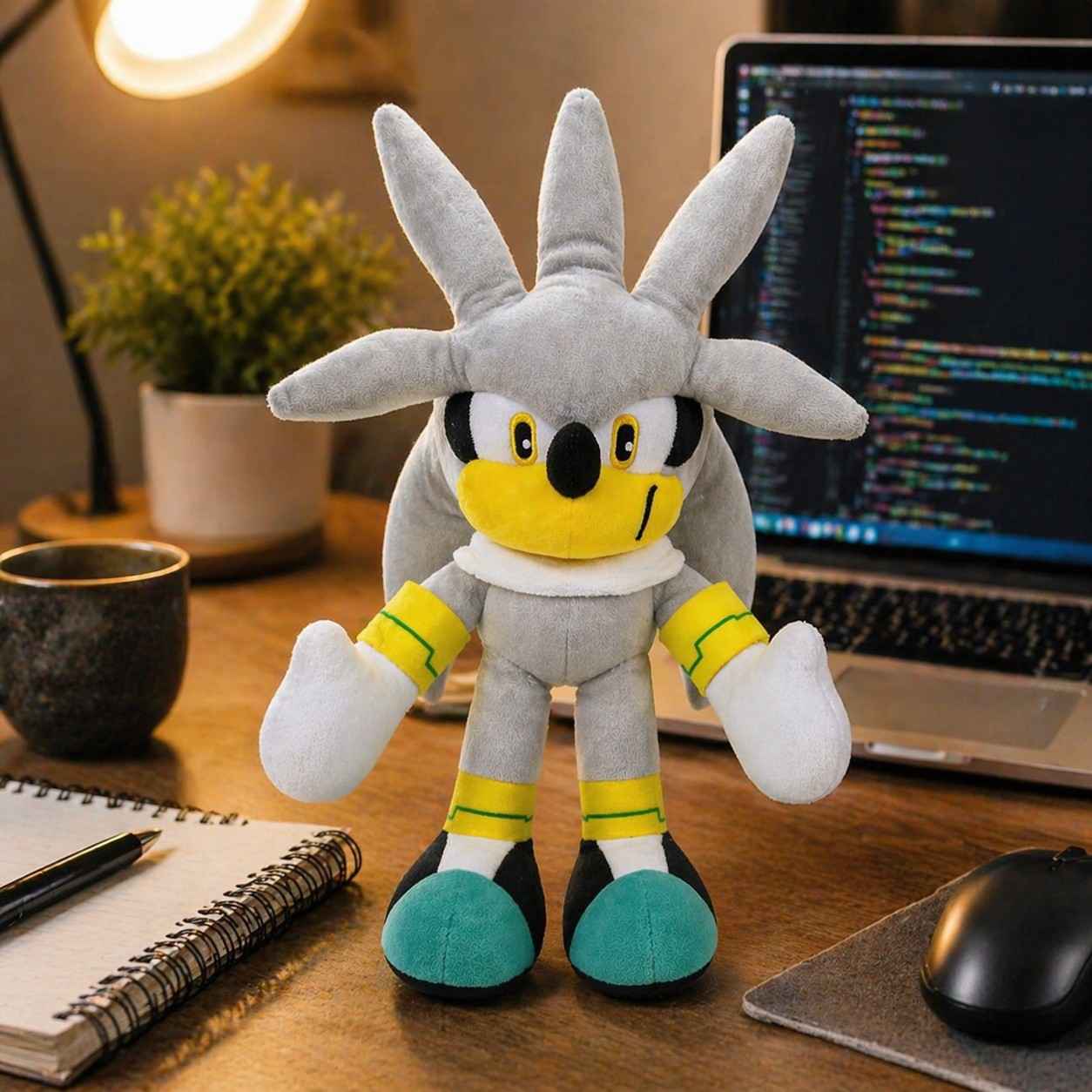 Silver the Hedgehog Plush Toy – Approx 32cm Soft Stuffed Cartoon Character Doll | Cute Cuddly Toy for Kids & Gifts