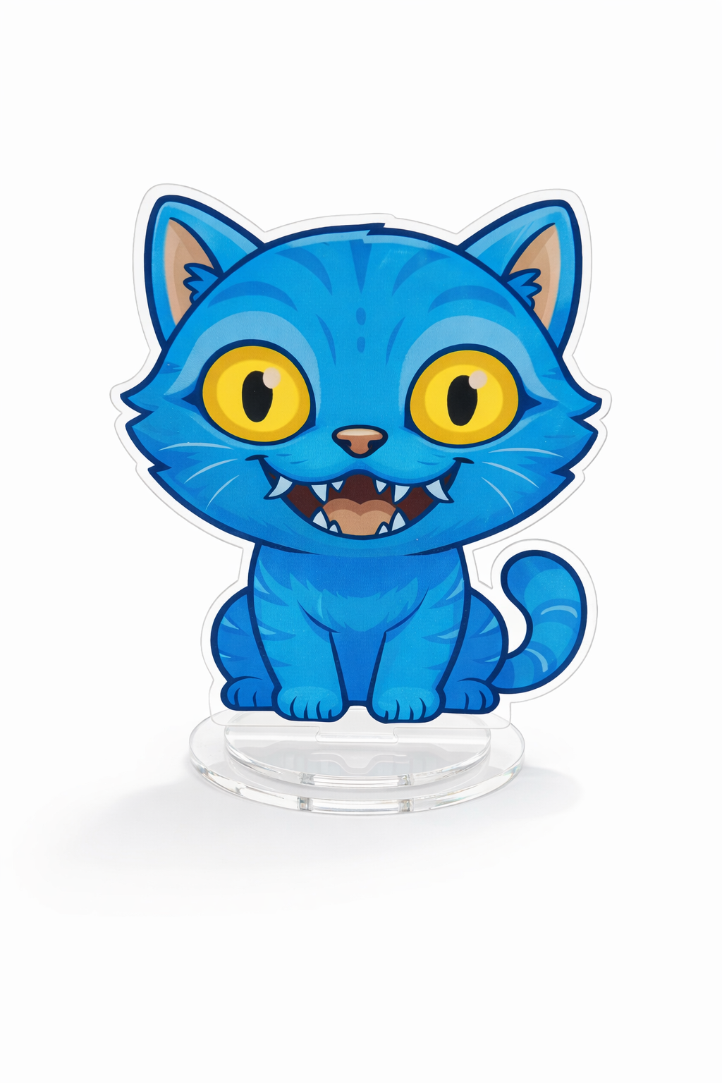 Demon Hunter Cartoon Cat Acrylic Standee | Premium Transparent Desk Decor | Kawaii Animal Mini Figure | Home Office Decoration | Gift for Kids & Cat Lovers (15cm x 8cm)
