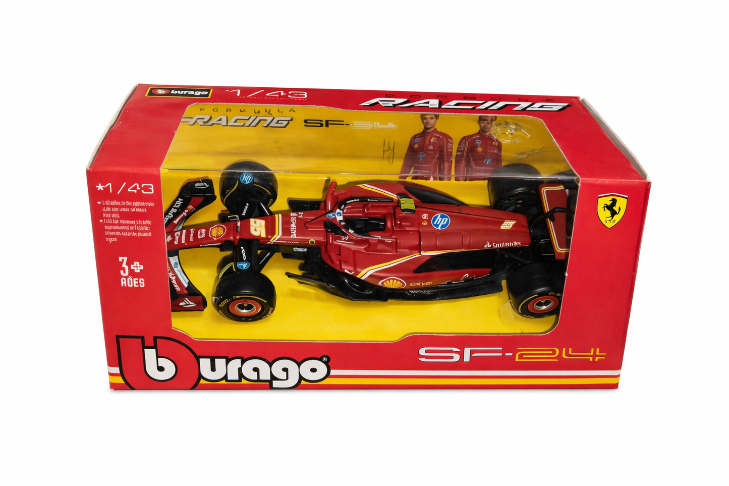 Ferrari SF-24 Formula 1 Diecast Model Car 55 1:43 Scale – Bburago Racing F1 Car Toy for Collectors & Kids