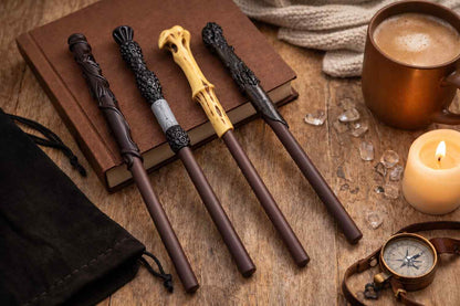 Harry Potter Wand Pen Set of 4 | Magical Theme Pens for Kids & Fans