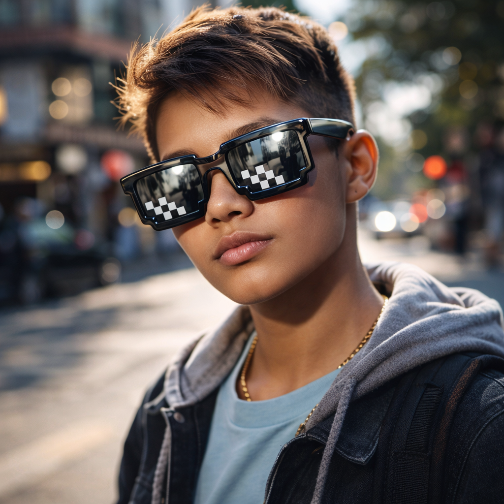 Pixel Deal With It Sunglasses – Retro Meme Glasses | UV Protection | Party Wear | Lightweight Stylish Shades