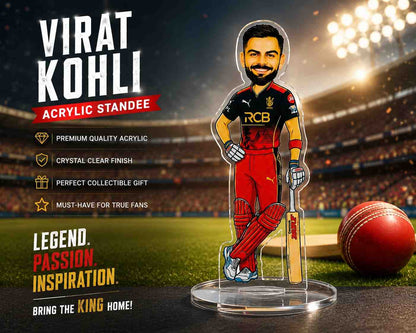 Virat Kohli RCB Acrylic Standee 15cm | Royal Challengers Bengaluru Cricket Fan Collectible Desk Decor