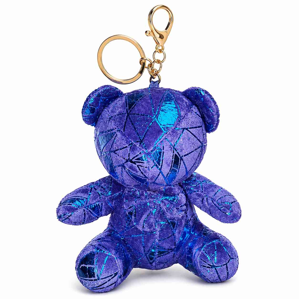 Shiny Teddy Bear Keychain – Cute Plush Bag Charm | Random 1 PCS | Stylish Key Holder Gift for Girls