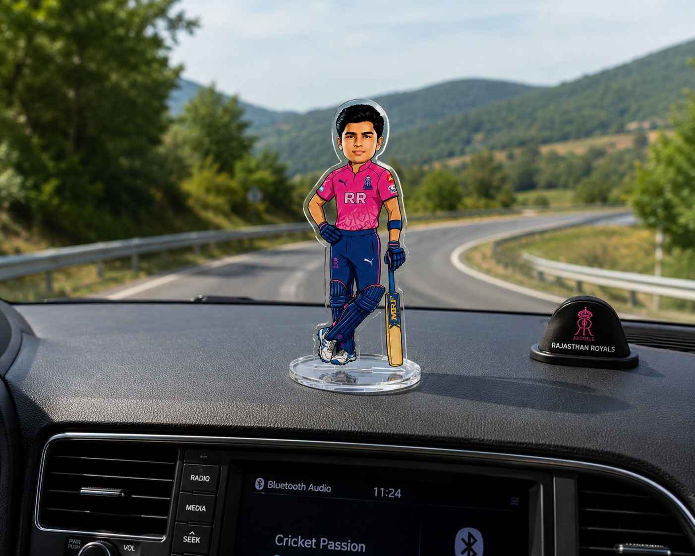 Vaibhav Suryavanshi Rajasthan Royals Acrylic Cricket Standee 15cm | Premium RR Fan Collectible Desk Decor Gift