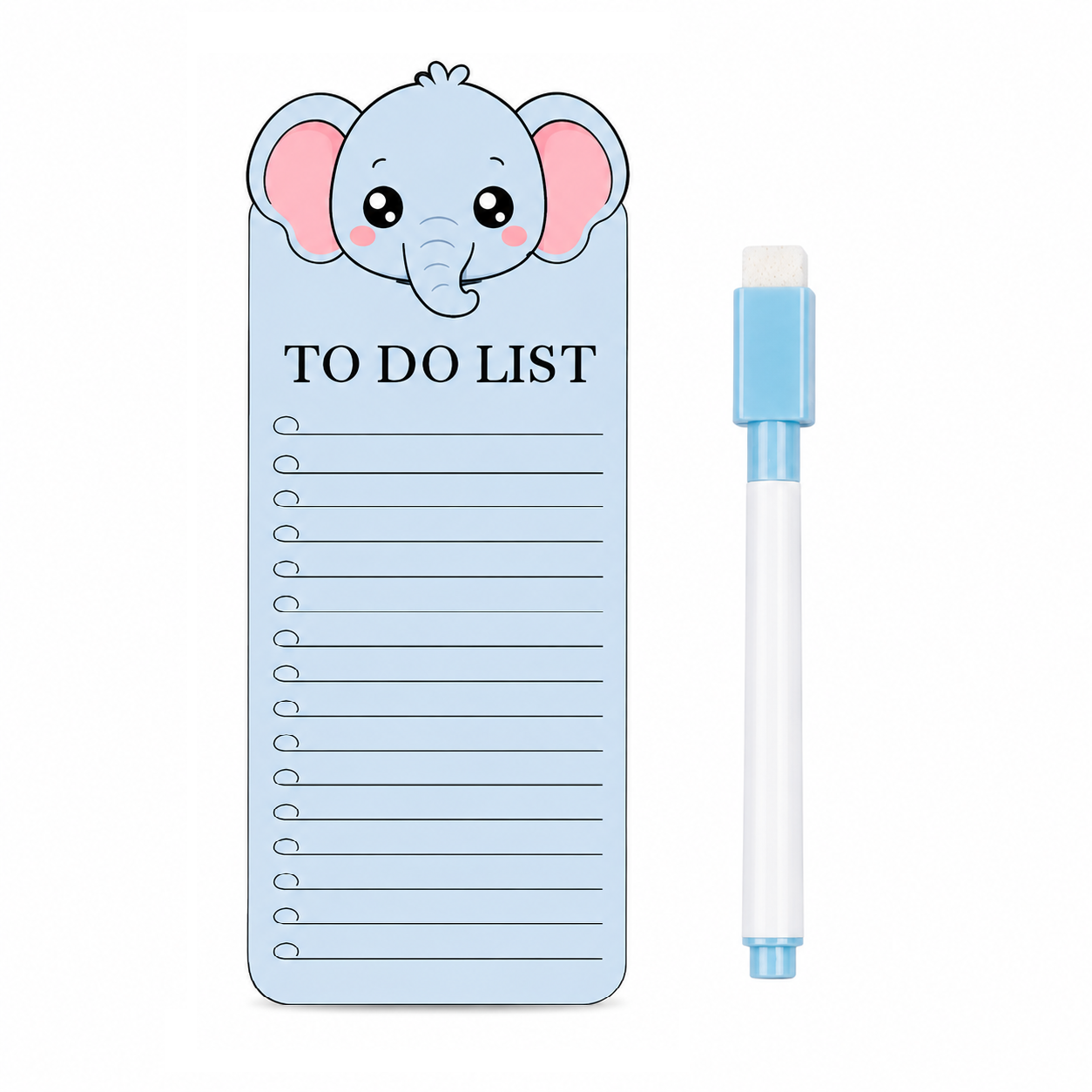 Elephant Acrylic To Do List Board with Marker | Reusable Magnetic To-Do Planner for Home, Office & Study | Cute Elephant Daily Task List Board