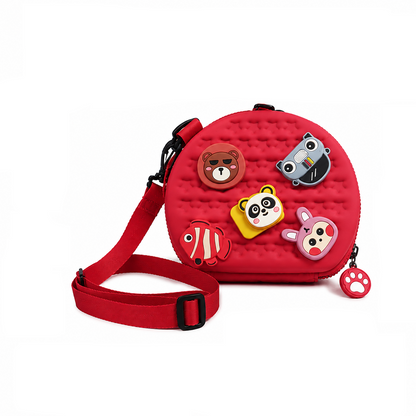 Cute Mini Purse for Little Girls | Round Crossbody Sling Bag | Soft Silicone Coin Purse | Kids Shoulder Bag | Random 1 Piece