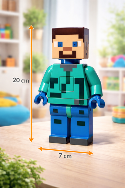 Minecraft Pixel Block Toy with Sound & Light | LED Action Figure for Kids | Gaming Character Toy Gift