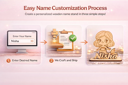 Personalized Mermaid Name Standee | Custom MDF Name Plate | Kids Room Decor | Wooden Cartoon Name Sign | Gift for Girls