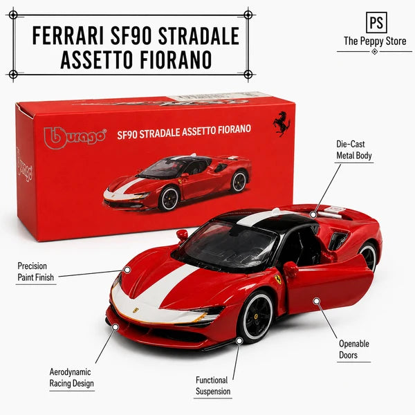 Bburago 1:64 Scale Ferrari SF90 Stradale Assetto Fiorano Die-Cast Metal Model Car | COD NOT AVAILABLE