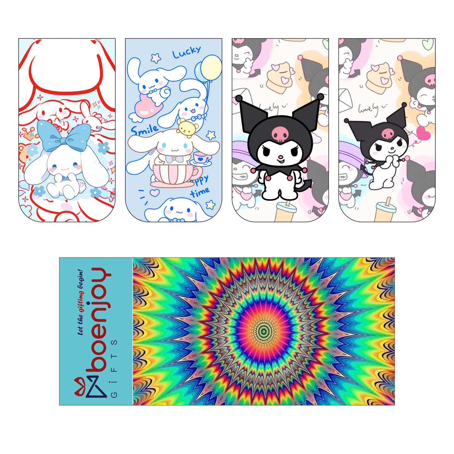 Hello Kitty Bookmark Set of 10-8 Magnetic Bookmarks + 2 Paper Bookmarks for Book Lovers, (11 x 2.9 cm)