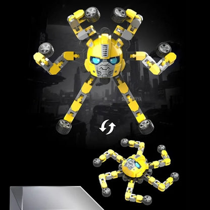 Transforming Robot Spinner Toy Set of 10 for Boys & Girls | 2-in-1 Rotating Robot Toy | Assorted Colours | NO COD