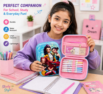 K Pop Demon Hunters Pencil Case Random 1 PCS – Cute Anime Zipper Storage Pouch for Kids Girls Boys School Stationery Organizer
