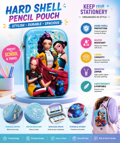 K Pop Demon Hunters Pencil Case Random 1 PCS – Cute Anime Zipper Storage Pouch for Kids Girls Boys School Stationery Organizer