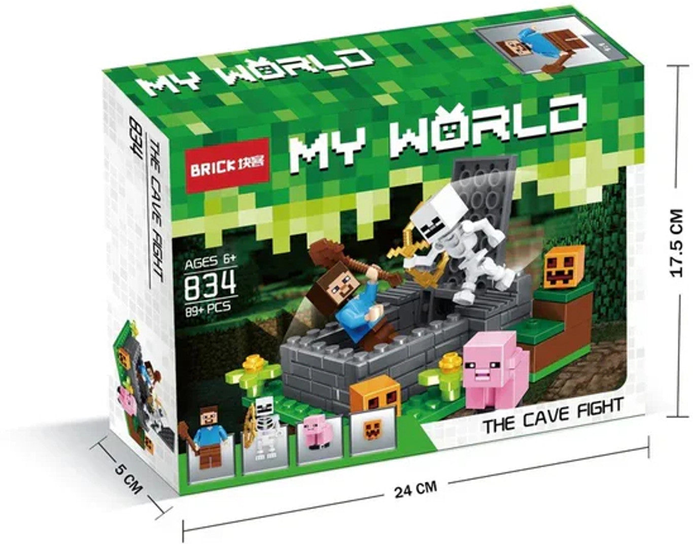 Minecraft Building Blocks Set for Kids (834 PCS) | Cave Fight Toy Set with Figures | Creative DIY Construction Kit | Educational Toy Gift for Boys & Girls
