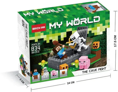 Minecraft Building Blocks Set for Kids (834 PCS) | Cave Fight Toy Set with Figures | Creative DIY Construction Kit | Educational Toy Gift for Boys & Girls