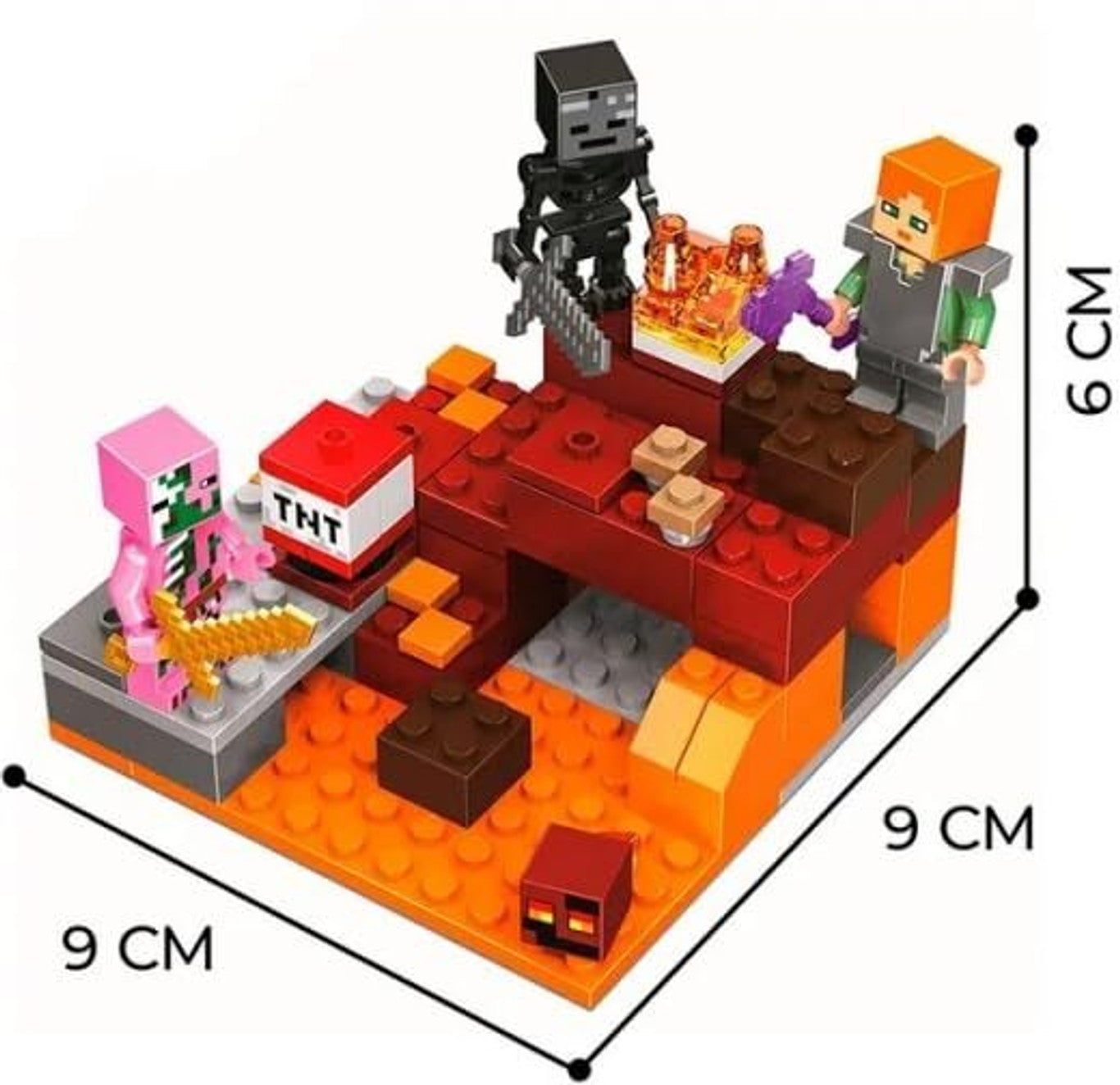 Minecraft Building Blocks Set (833 PCS) – Nether Fight Toy Kit with Characters | Creative DIY Construction Toy for Kids & Gamers