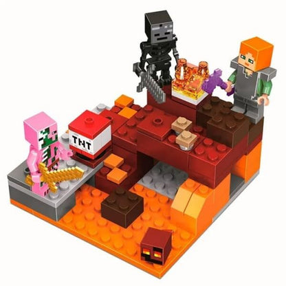 Minecraft Building Blocks Set (833 PCS) – Nether Fight Toy Kit with Characters | Creative DIY Construction Toy for Kids & Gamers