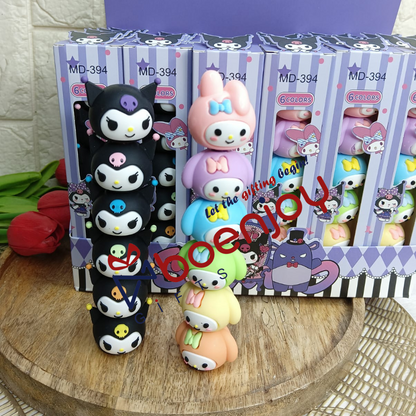 Cute Kuromi & My Melody Stacking Pens – Set of 2 – Fun Collectible Stationery