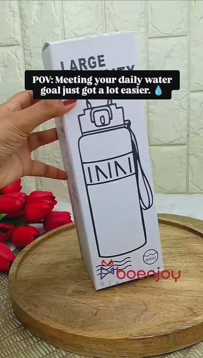 Motion Premium Stainless Steel Water Bottle 800ml – Leakproof Sports Bottle with Flip Lid, Safety Lock & Carry Strap