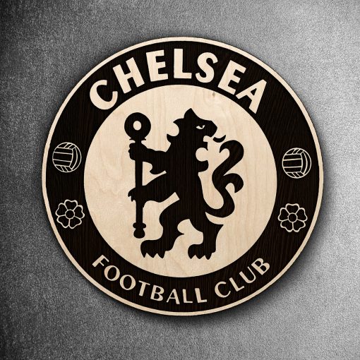 Chelsea Black & White Wooden Crest | 12 inch x 12 inch