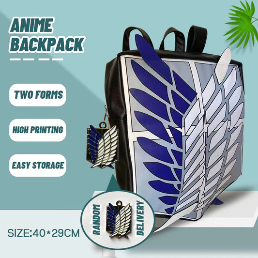 Attack on Titans Backpack - Stylish & Trendy Bag | Both Backpack or Crossbody Shoulder Bag | Travel Bag with Vibrant Design for Anime Fans | 38 cm | Anime