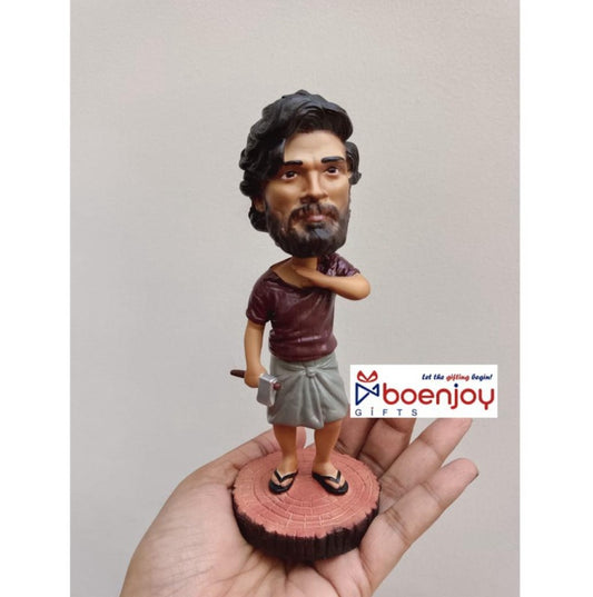 Pushpa Polyresin Bobble Head | 16 Cm | Made In India | Hand Painted | Pushpa, Pushpa Raj … Main Jhukega Nahi, Sala | Indian Cinema ; Famous Personality |