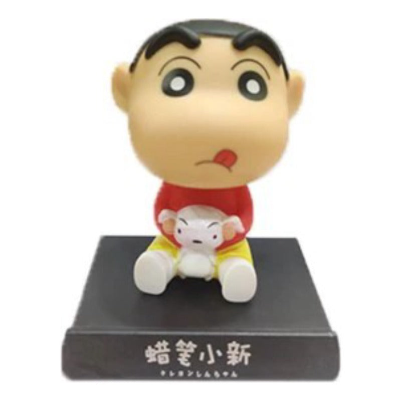 shinchan With Shiro (Open Eyes) PVC Bobblehead + Phone Holder | Anime ; Crayon Shin-Chan |