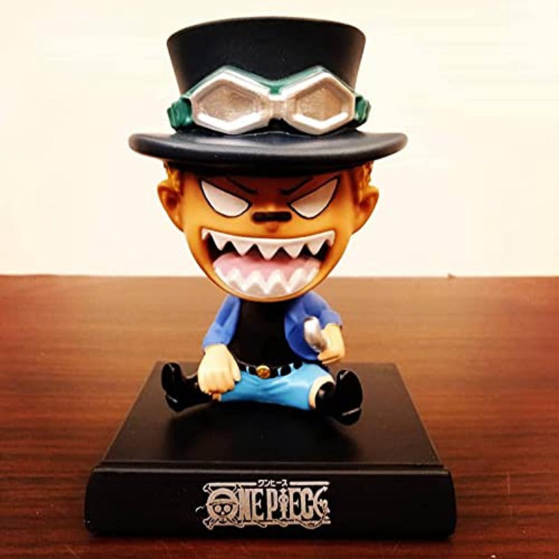 Moneky D Luffy Blue (Evil Smile) PVC Bobblehead + Phone Holder | Anime ; One Piece |