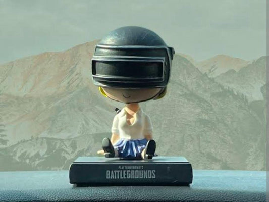 PUBG Girl PVC Bobblehead + Phone Holder + Number Stickers | Online Multiplayer Battle Game |