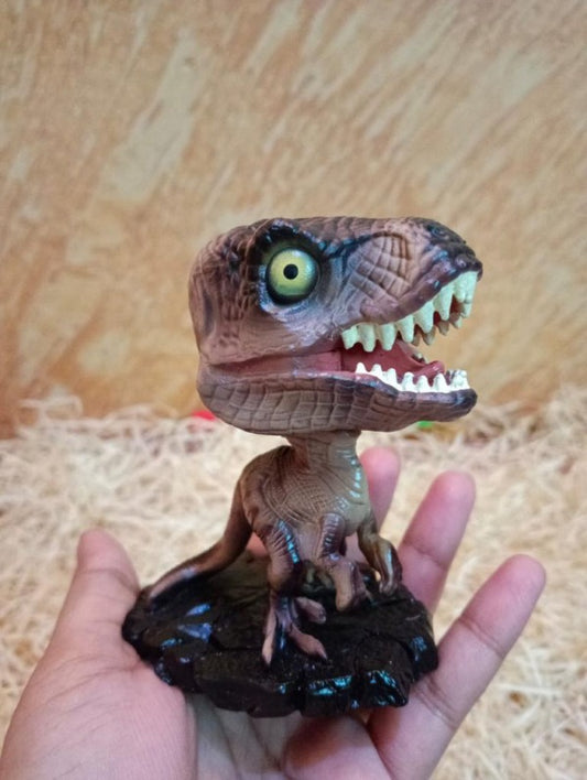 Dino (Brown) Polyresin Bobble Head | 10 Cm | Jurassic Park ; Trex |